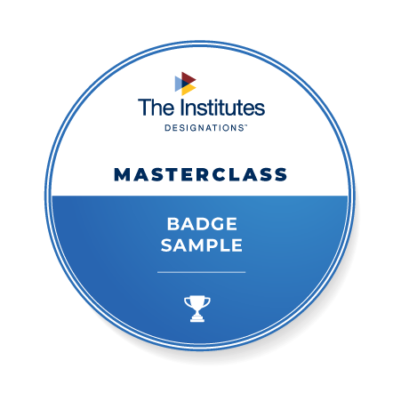 Example of a digital badge for Masterclasses