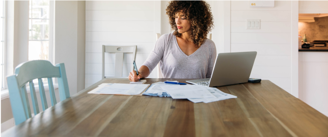 Lady taking notes