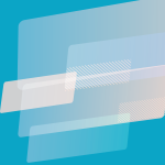 Abstract background with layered translucent rectangles and diagonal line patterns over a teal backdrop.