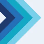 Blue and teal arrows on a white background