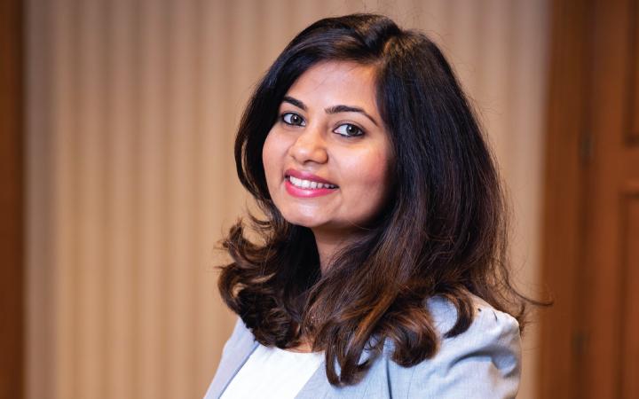 Woman smiling at camera