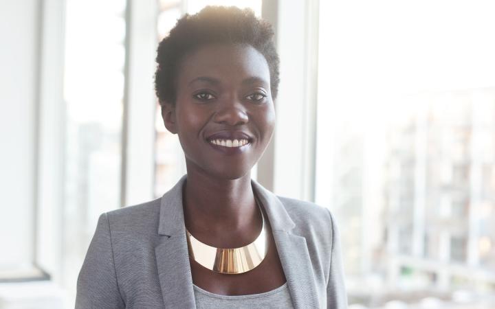 Woman looking confidently at camera