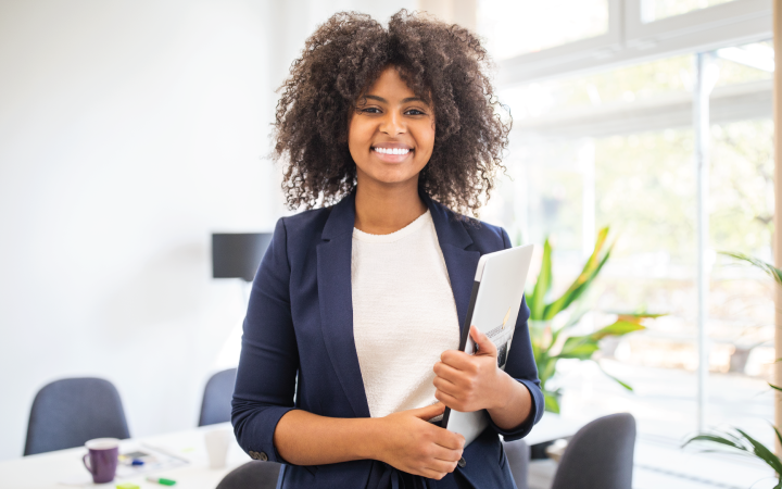 Woman smiling at camera