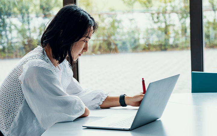 Woman writing