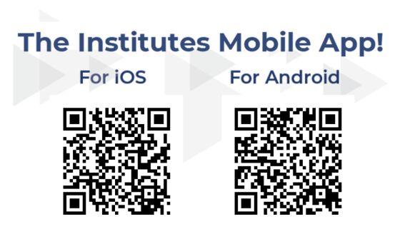 Two QR codes to download the mobile app