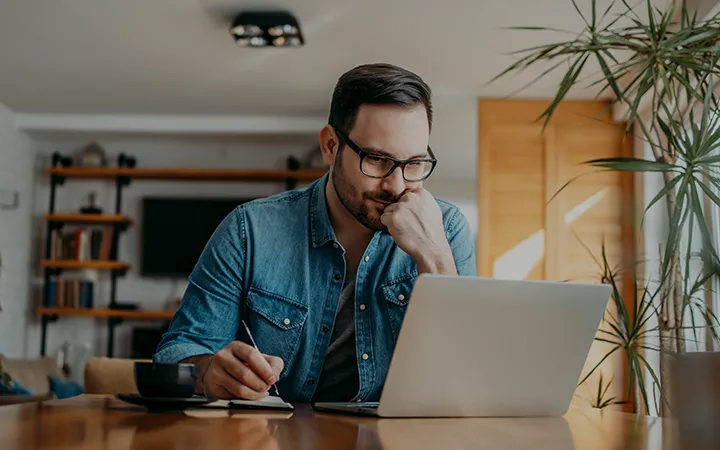 Person working on laptop