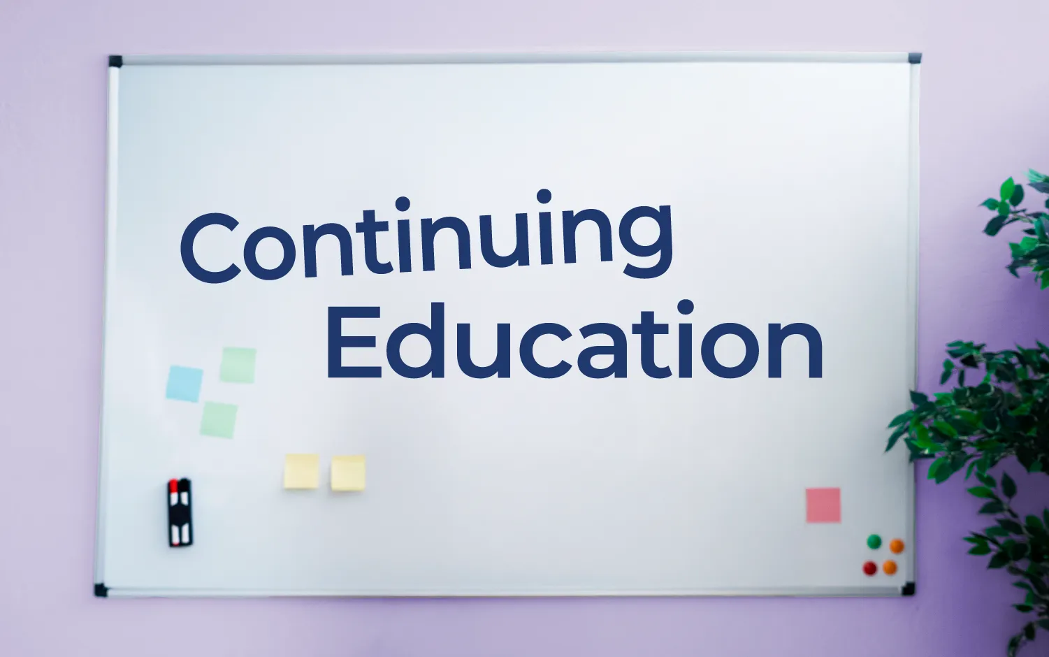 Continuing Education written on a whiteboard